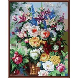 Diy hechos a mano famoso canvos pintura por número de la flor