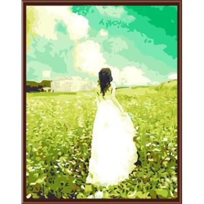 Framed 40*50 canvas portrait girl oil painting by number for home decor