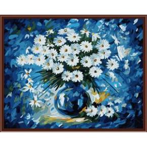yiwu manufaktur auf Lager weiße blume leinwand Ölgemälde