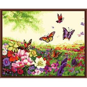 40*50 gerahmte gute qualität schmetterling mit blume färbung nach zahlen gemälde