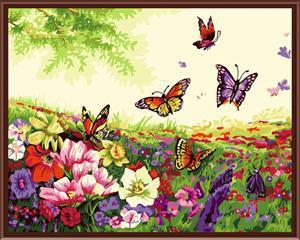 40*50 framed good quality butterfly with flower coloring by numbers paintings
