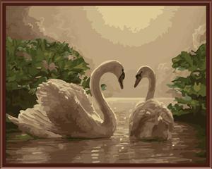 Hot sale factory in stock diy swans oil painting by number