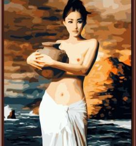 Yiwu fabricante desnuda de la lona pinturas al óleo por número