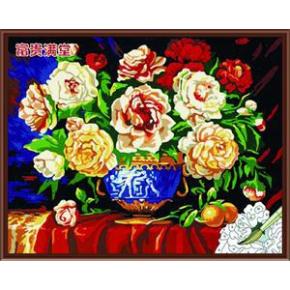 yiwu hersteller pfingstrose blume Ölgemälde von nummer