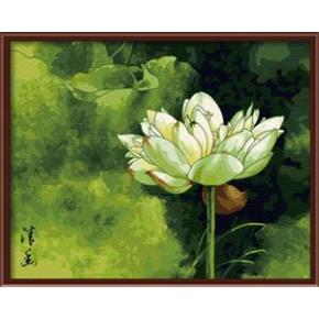 yiwu Hersteller auf leinwand lotusblüte Ölgemälde von nummer