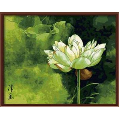 yiwu Hersteller auf leinwand lotusblüte Ölgemälde von nummer