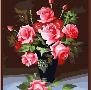 Manufactor CE DIY digital 40*50 canvas flower oil painting