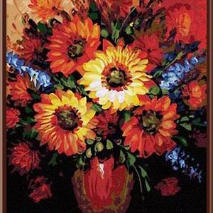 Wholesale CE DIY digital 40*50 daisies flower oil painting by number