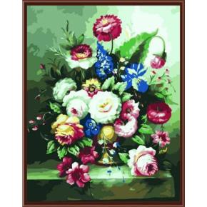 Fabricante DIY digital 40 * 50 de la lona de la flor pintura al óleo por número