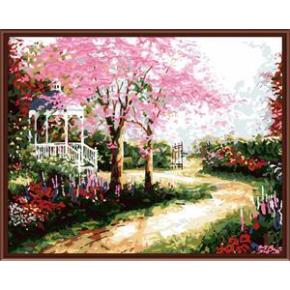Venta al por mayor SGS CE digital de DIY 40 * 50 paisaje enmarcado pintura al óleo en la lona