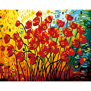 GX7010 new design abstract flower hot sale 40*50 DIY painting by number kits