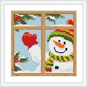 christams snow man diy diamond painting gift craft set BZ010