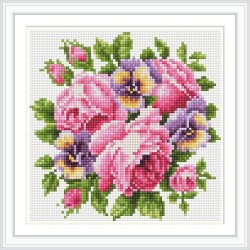 Pintura diamante bricolaje flor roja foto fabricante yiwu BZ001
