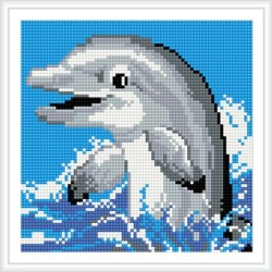 Bz022 encantador animal del delfín pintura diamante 5D para el verano