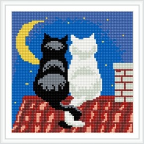 Bz038 gatos lindos caliente rusa mosaico de diamantes pintura diseño