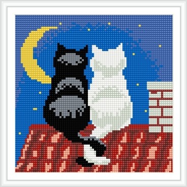 BZ038 cute cats hot in russian mosaic diamond paint design