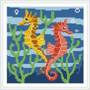 Bz035 enmarcado lona sea horse 2.5 mm cuadrado diamante bricolaje