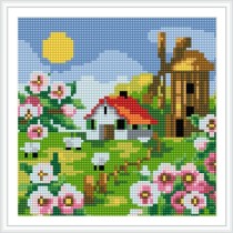 BZ056 manufacturer wholesale landscape hot photo diamond bead stitch for HOME DECOR