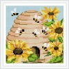 BZ040 flower and bee DIY full dirll 2.5mm diamond painting for house decor