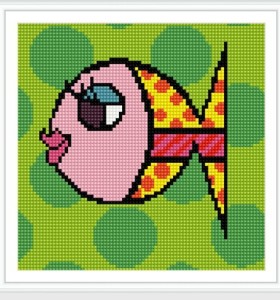 Bz068 20 x 20 cm diseño de los pescados de bricolaje square diamond cross stitch decoración del hogar