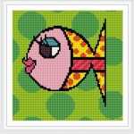 Bz068 20x20cm fisch-design diy Platz diamant kreuzstich für wohnkultur