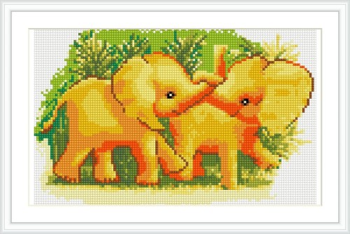 animal Elephant picture diy diamond painting by numbers CZ002