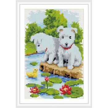 full dog pattern paint boy diamond painting with wooden frame CZ017