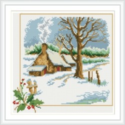 Dz039 paisaje de invierno diseño de la navidad 2.5 mm taladro completo enmarcado lona de la pintura diamond bricolaje