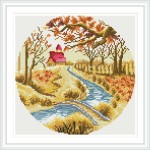 dz036 herbstlandschaft voll bohren diy diamant gemälde kreuzstich
