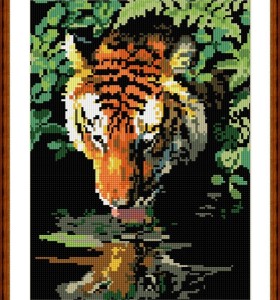 tiger pictures Diy diamond painting by numbers yiwu Manufacturer RZ014