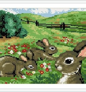 2.5mm round diamond painting landscape rabbit picture RZ028