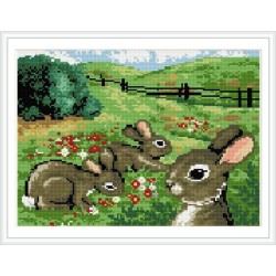 2.5mm runden Diamanten malerei landschaft kaninchen bild rz028