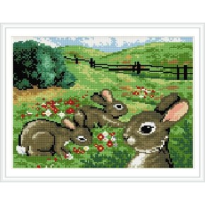 2.5mm runden Diamanten malerei landschaft kaninchen bild rz028