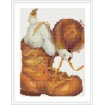 Diy kunst 2.5mm runde diamant malerei für den großhandel Hund und schuh-design rz030
