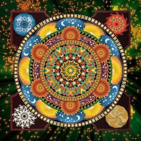 wand art decor Mandala voller muster diamant malerei mit holzrahmen fz001