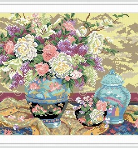 new diy diamond painting by number with flower picture 2015 new hot photo yiwu factory GZ045