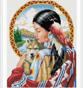 new diy diamond painting by number with women and animal picture 2015 new hot photo yiwu factory GZ044