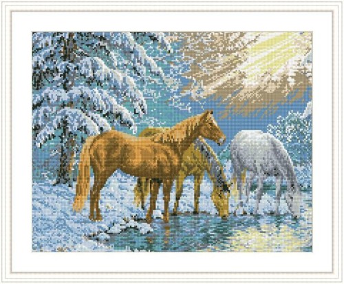 DIY diamond home canvas painting horse picture GZ088