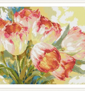 Pintura diamante bricolaje flor del tulipán caliente foto sala de estar decoración GZ114
