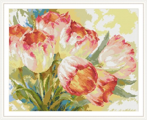 Diy diamond painting tulip flower hot photo for living room decor GZ114