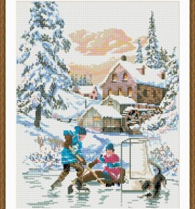 new hot sale diy crystal diamond mosaic painting snow landscape GZ059