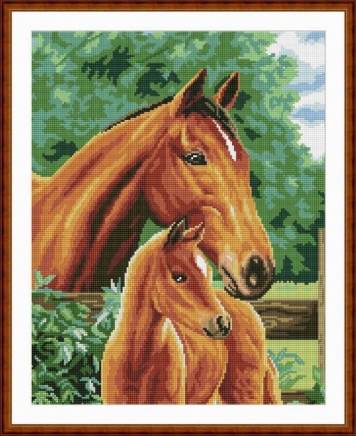 horse picture Diy diamond painting by numbers 2.5mm round diamond GZ0045