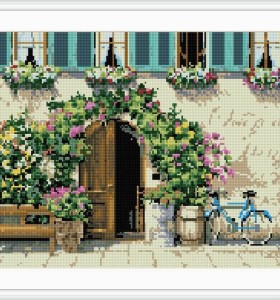 flower house mosaic diamond painting home decor GZ078