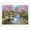 DIY diamond home canvas painting landscape red flower GZ086