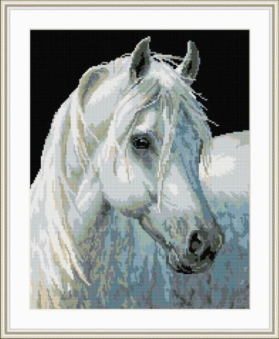 diamond painting animal white horse photo yiwu factory GZ069