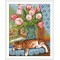 diy art diamond painting animal cat and flower picture GZ079