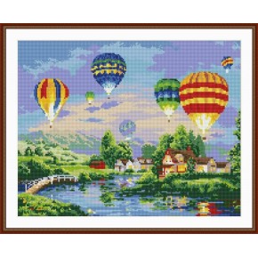 neue diy kristalldiamant mosaikmalerei Feuer ballboon Landschaft Foto gz066