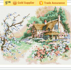 Good quality GZ175 landscape 2.5mm full drill 3D diamond painting with wood base