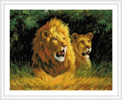 GZ233 canvs lion diy cristal diamond painting by numbers with wooden frame