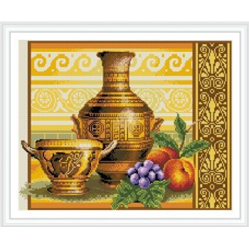 GZ287 still life round diamond painting by numbers on stretched canvas